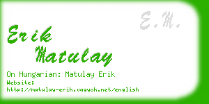 erik matulay business card